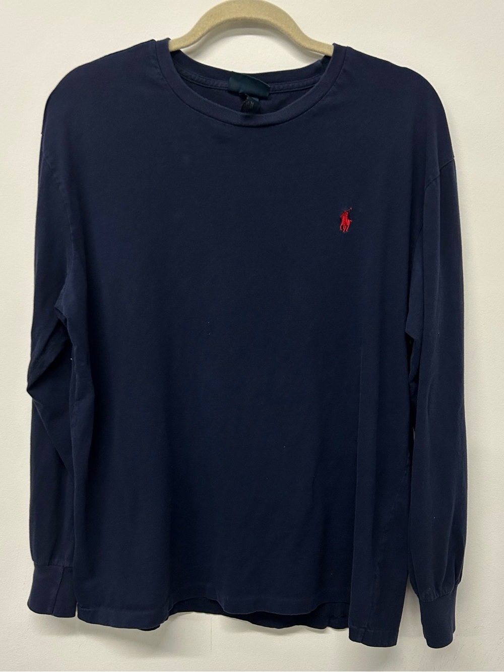 Polo Ralph Lauren Navy Long Sleeve Crewneck with Red Pony Logo